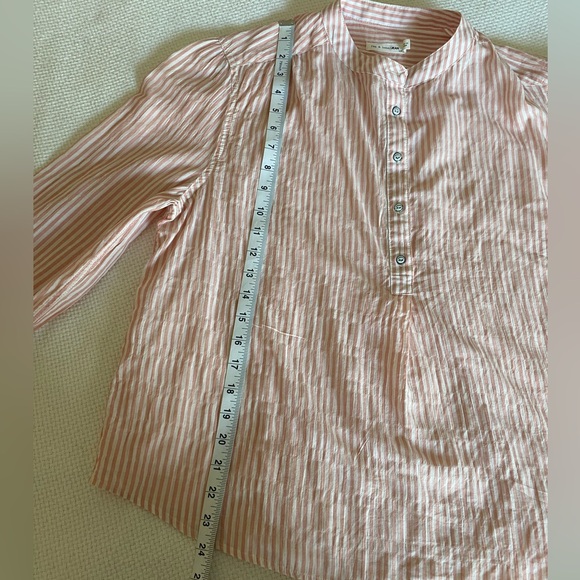 Rag & Bone Peach and White Striped Shirt Size Large - Picture 8 of 16